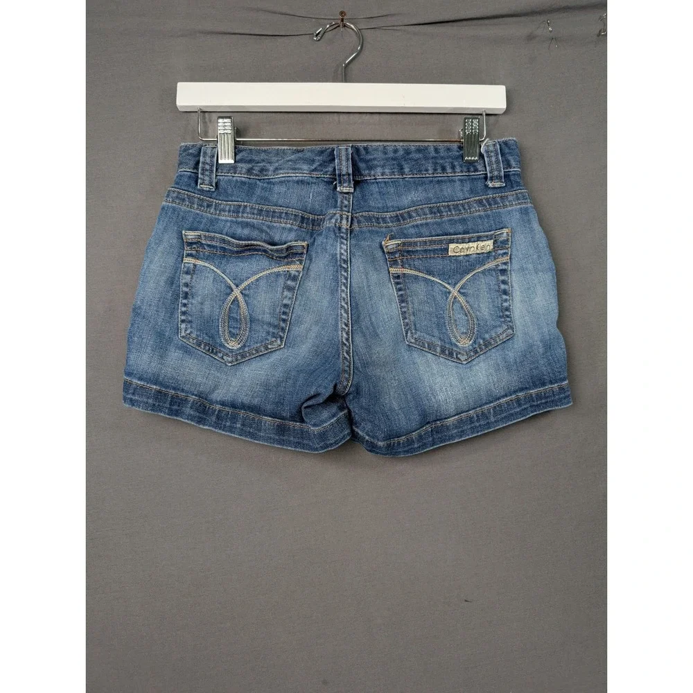 Calvin Klein Jeans Womens Size 4 Blue Denim Shorts Low Rise Cuffed 7226